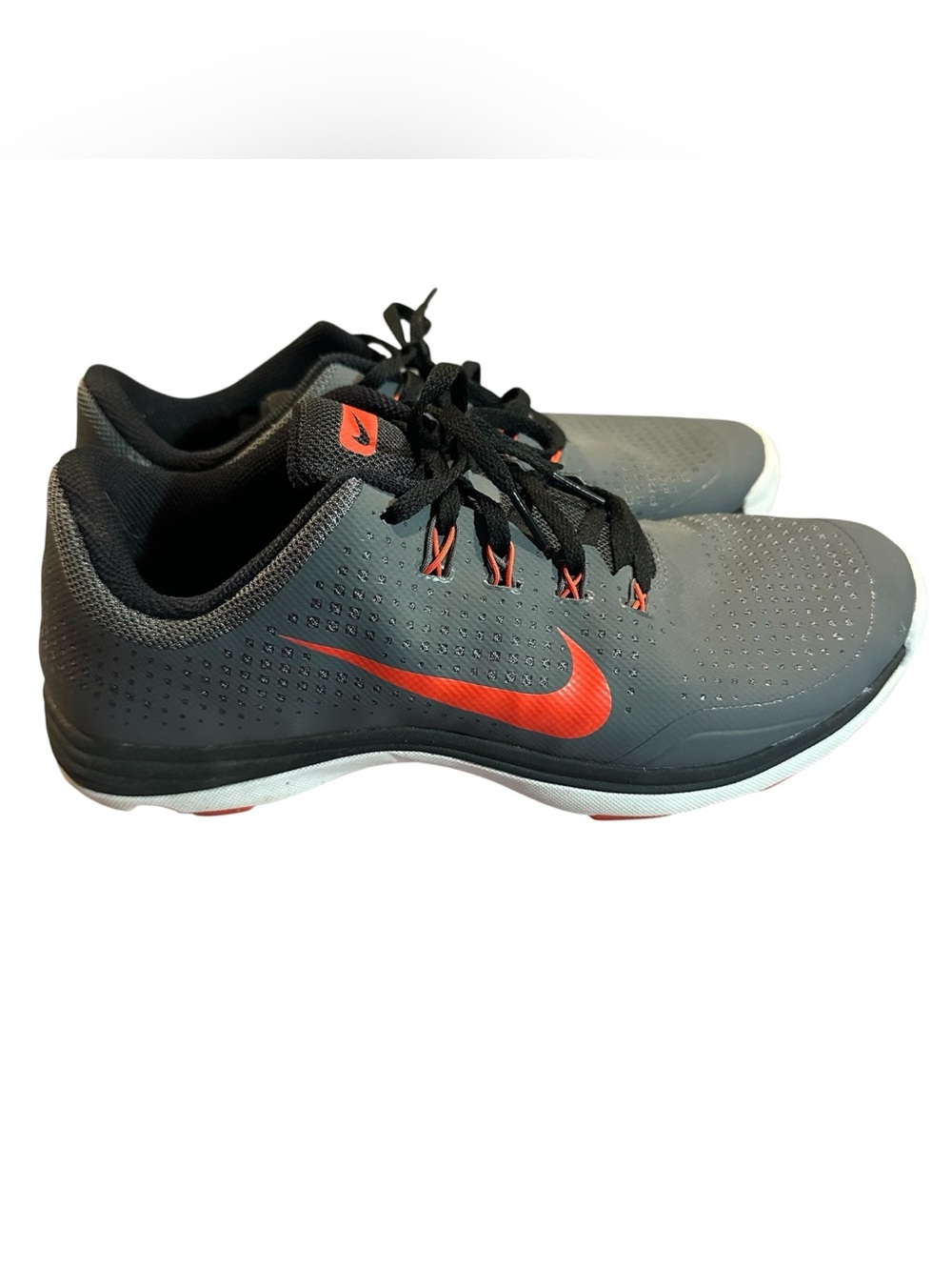 Nike Lunar Cypress Golf Shoes Mens 10.5 Gray Light Crimson Spikeless 652522-002
